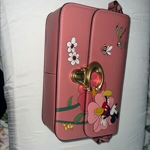 Pink Floral Designer Crossbody Bag